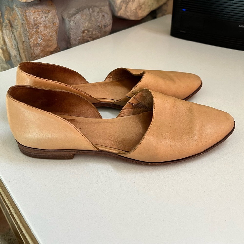 Madewell The Marisa d'Orsay Camel Tan Casual Leather Flats Size 9.5 - Picture 3 of 9